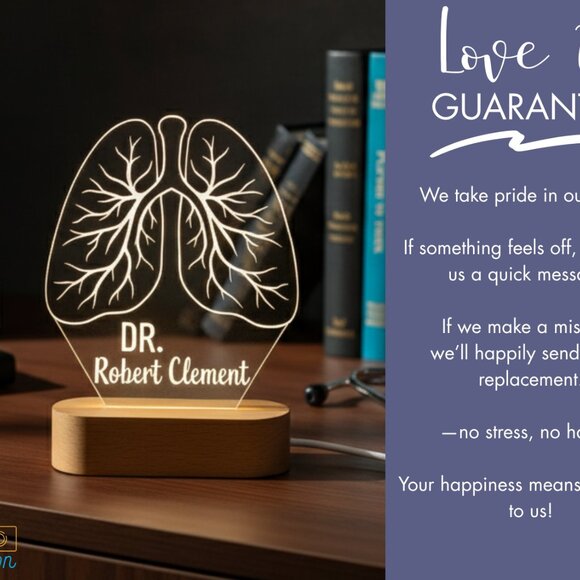 Pulmonology Custom Night Light • Doctor Lamp Gift • Pulmonologist Gift - Picture 6 of 8